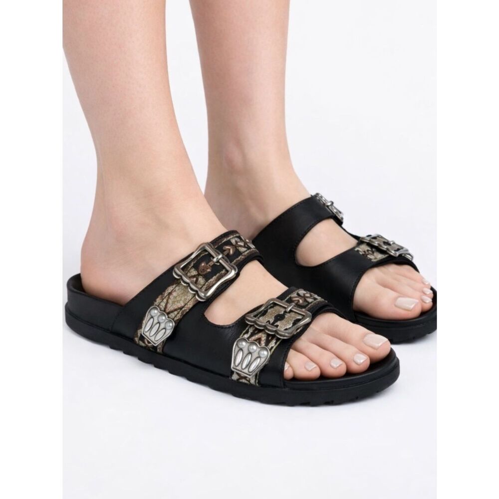 ASH Ulysse Black Leather Upper Sandal IT40